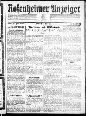 Rosenheimer Anzeiger Donnerstag 13. März 1919