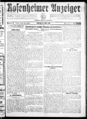 Rosenheimer Anzeiger Samstag 15. März 1919