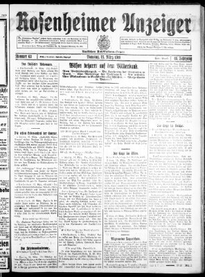 Rosenheimer Anzeiger Dienstag 18. März 1919