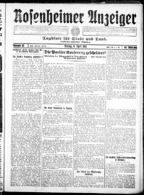 Rosenheimer Anzeiger Freitag 11. April 1919