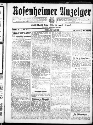 Rosenheimer Anzeiger Freitag 18. April 1919