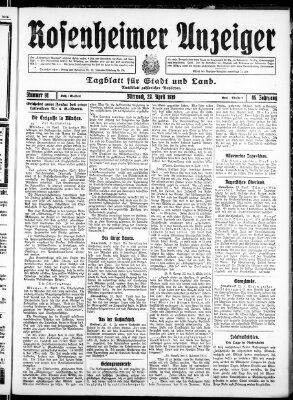 Rosenheimer Anzeiger Mittwoch 23. April 1919