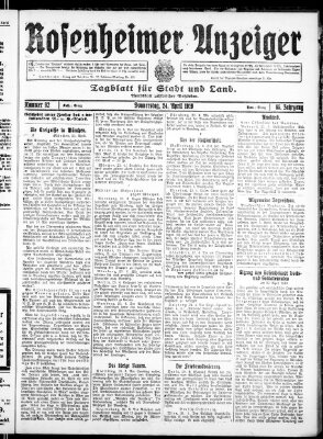 Rosenheimer Anzeiger Donnerstag 24. April 1919