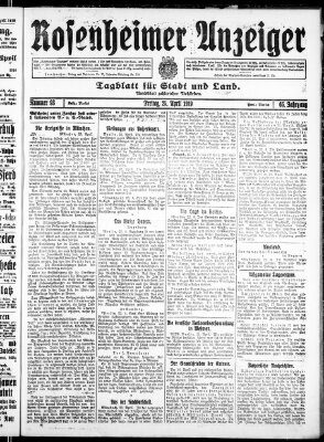 Rosenheimer Anzeiger Freitag 25. April 1919