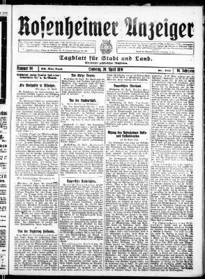 Rosenheimer Anzeiger Samstag 26. April 1919