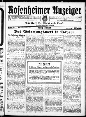 Rosenheimer Anzeiger Dienstag 6. Mai 1919