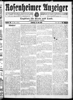 Rosenheimer Anzeiger Samstag 10. Mai 1919