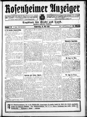 Rosenheimer Anzeiger Donnerstag 29. Mai 1919