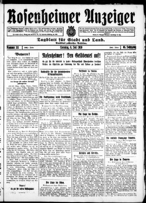 Rosenheimer Anzeiger Sonntag 6. Juli 1919