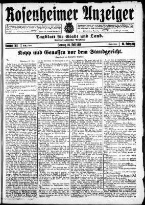 Rosenheimer Anzeiger Samstag 26. Juli 1919