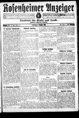 Rosenheimer Anzeiger Samstag 2. August 1919