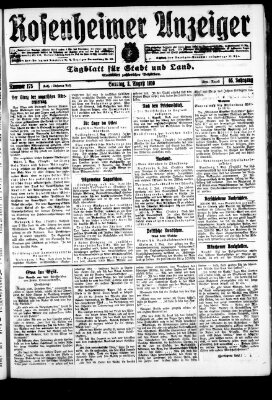 Rosenheimer Anzeiger Sonntag 3. August 1919