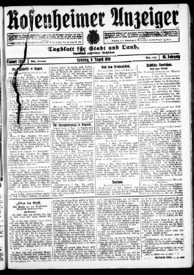 Rosenheimer Anzeiger Samstag 9. August 1919