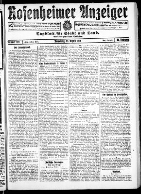 Rosenheimer Anzeiger Donnerstag 21. August 1919