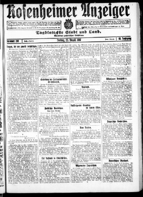 Rosenheimer Anzeiger Freitag 22. August 1919