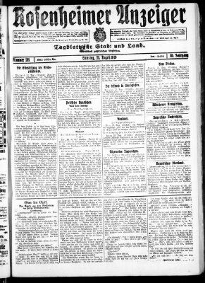 Rosenheimer Anzeiger Samstag 23. August 1919