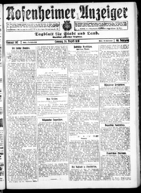 Rosenheimer Anzeiger Sonntag 24. August 1919