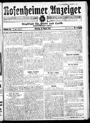 Rosenheimer Anzeiger Dienstag 26. August 1919