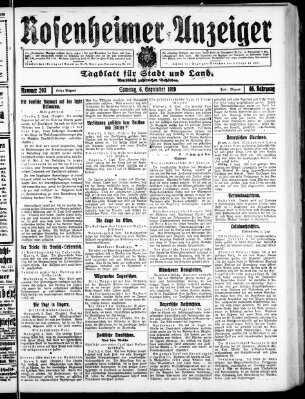 Rosenheimer Anzeiger Samstag 6. September 1919