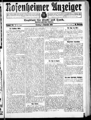 Rosenheimer Anzeiger Sonntag 7. September 1919