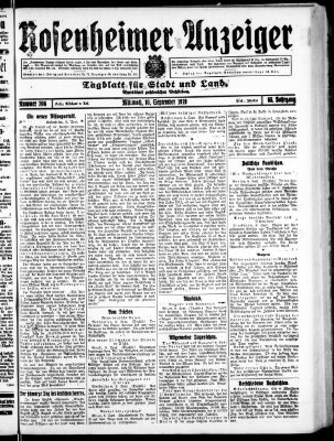 Rosenheimer Anzeiger Mittwoch 10. September 1919