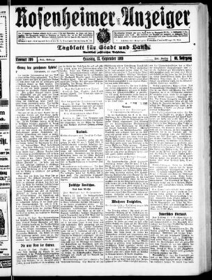 Rosenheimer Anzeiger Samstag 13. September 1919