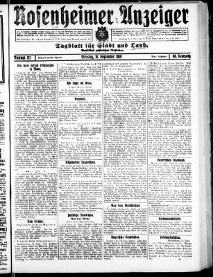 Rosenheimer Anzeiger Dienstag 16. September 1919