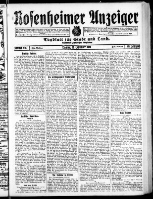 Rosenheimer Anzeiger Sonntag 21. September 1919