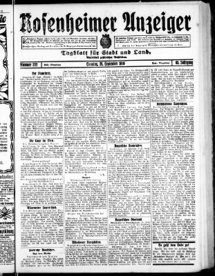 Rosenheimer Anzeiger Sonntag 28. September 1919