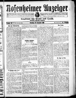 Rosenheimer Anzeiger Dienstag 30. September 1919