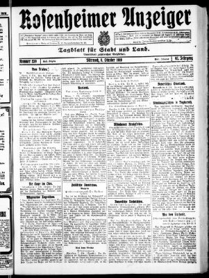 Rosenheimer Anzeiger Mittwoch 8. Oktober 1919