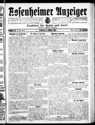 Rosenheimer Anzeiger Dienstag 21. Oktober 1919