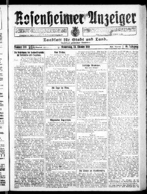 Rosenheimer Anzeiger Donnerstag 23. Oktober 1919