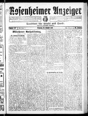 Rosenheimer Anzeiger Dienstag 28. Oktober 1919