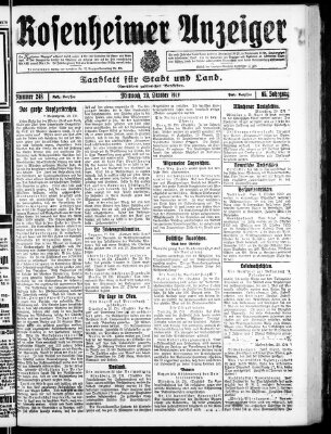 Rosenheimer Anzeiger Mittwoch 29. Oktober 1919