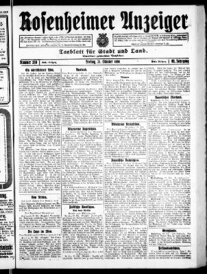 Rosenheimer Anzeiger Freitag 31. Oktober 1919