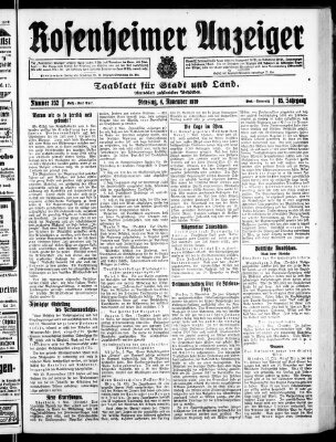 Rosenheimer Anzeiger Dienstag 4. November 1919