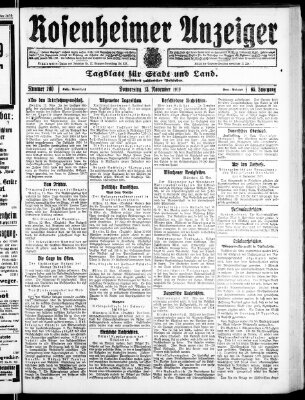 Rosenheimer Anzeiger Donnerstag 13. November 1919