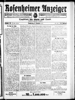 Rosenheimer Anzeiger Donnerstag 27. November 1919