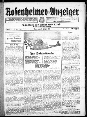 Rosenheimer Anzeiger Donnerstag 1. Januar 1920