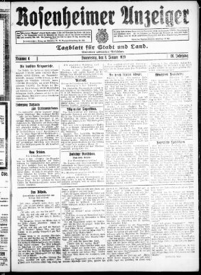 Rosenheimer Anzeiger Donnerstag 8. Januar 1920