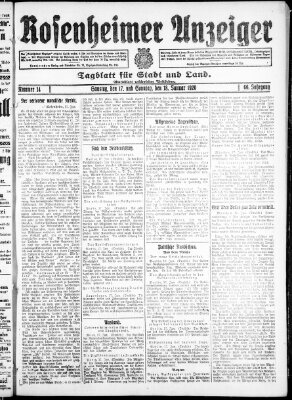 Rosenheimer Anzeiger Samstag 17. Januar 1920