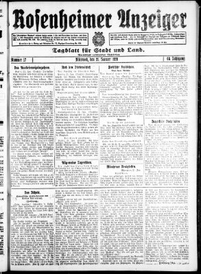 Rosenheimer Anzeiger Mittwoch 21. Januar 1920