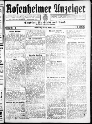 Rosenheimer Anzeiger Donnerstag 22. Januar 1920