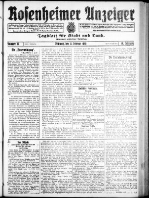 Rosenheimer Anzeiger Mittwoch 11. Februar 1920