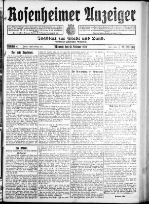 Rosenheimer Anzeiger Mittwoch 18. Februar 1920