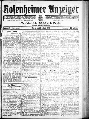 Rosenheimer Anzeiger Freitag 20. Februar 1920