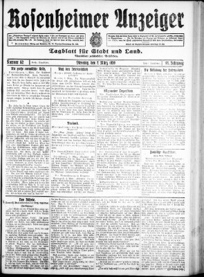 Rosenheimer Anzeiger Dienstag 2. März 1920