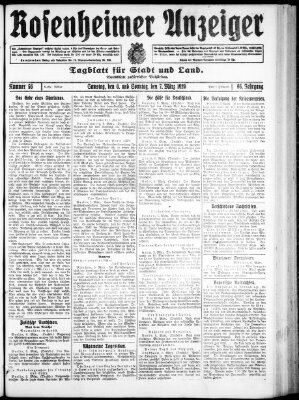 Rosenheimer Anzeiger Sonntag 7. März 1920