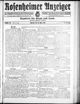 Rosenheimer Anzeiger Samstag 20. März 1920